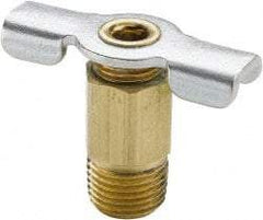 Parker - 1/8" Pipe, Internal Seal Drain Cock & Shutoff Valve - 1/8-27 Thread, 150 Max psi - Caliber Tooling