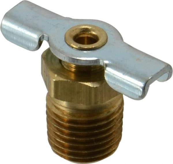 Parker - 1/4" Pipe, Internal Seal Drain Cock & Shutoff Valve - 1/4-18 Thread, 150 Max psi - Caliber Tooling