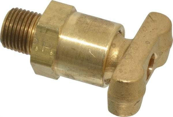 Parker - 1/8" Pipe, Male Pipe Drain Cock & Shutoff Valve - 1/8-27 Thread, 150 Max psi - Caliber Tooling