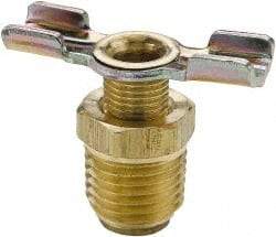 Parker - 3/8" Pipe, External Seal Drain Cock & Shutoff Valve - 3/8-18 Thread, 150 Max psi - Caliber Tooling