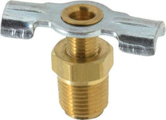 Parker - 1/8" Pipe, External Seal Drain Cock & Shutoff Valve - 1/8-27 Thread, 150 Max psi - Caliber Tooling