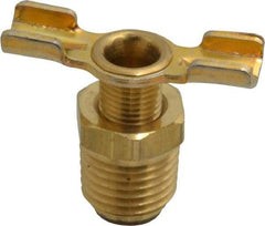 Parker - 1/4" Pipe, External Seal Drain Cock & Shutoff Valve - 1/4-18 Thread, 150 Max psi - Caliber Tooling