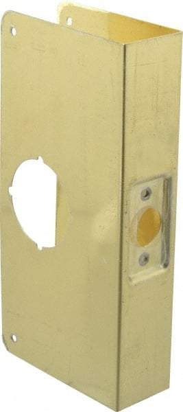 Don-Jo - 4-1/4" Wide x 9" High, Polished Brass Finish, Door Reinforcer - 1-3/4" Thick Door, 2-3/4" Backset - Caliber Tooling