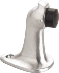 Don-Jo - 2-3/4" Projection Large Gooseneck Door Stop with Hook - Floor Mount, Satin Chrome Finish - Caliber Tooling