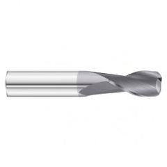 1" Dia. x 4 Overall Length 2-Flute .020 C/R Solid Carbide SE End Mill-Round Shank-Center Cut-TiAlN - Caliber Tooling