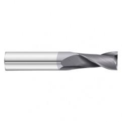 1" Dia. x 4 Overall Length 2-Flute Square End Solid Carbide SE End Mill-Round Shank-Center Cut-TiAlN - Caliber Tooling