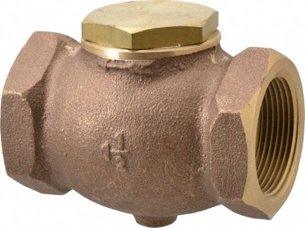 Conrader - 1-1/2" Bronze Check Valve - Inline, FNPT x FNPT - Caliber Tooling