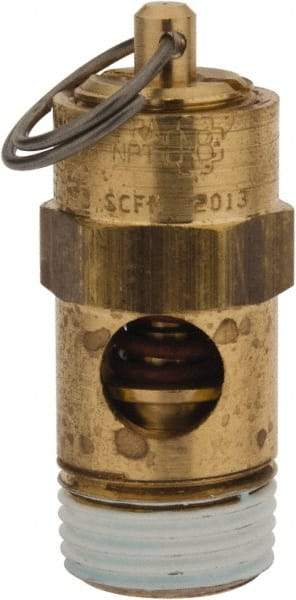 Conrader - 3/8" Inlet, ASME Safety Relief Valve - 200 Max psi, Brass, 178 Cubic' per Min - Caliber Tooling