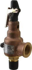 Midwest Control - 1/2" Inlet, 3/4" Outlet, ASME Safety Relief Valve - 150 Max psi, Bronze, 350 Cubic' per Min - Caliber Tooling