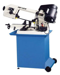 Enco - 5 x 6" Max Capacity, Manual Step Pulley Horizontal Bandsaw - 80, 120 & 200 SFPM Blade Speed, 110 Volts, 45 & 60°, 1/3 hp, 1 Phase - Caliber Tooling