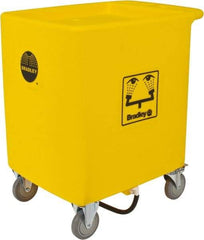 Bradley - 56 Gallon Eye Wash Station Waste Cart - Compatable with Bradley Portable Eye Wash Station S19-921, Includes 2 Clearly Marked Eye Wash Signs - Caliber Tooling