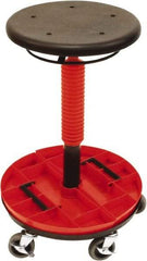 ShopSol - 300 Lb Capacity, 5 Wheel Trolley Stool - Polyurethane, 18" Long x 16-1/2" Overall Height x 18" Wide - Caliber Tooling