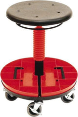 ShopSol - 300 Lb Capacity, 5 Wheel Trolley Stool - Polyurethane, 18" Long x 19" Overall Height x 18" Wide - Caliber Tooling