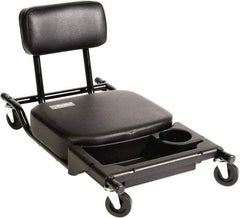 ShopSol - 300 Lb Capacity, 4 Wheel Creeper Seat - Steel/Vinyl, 32" Long x 18" Overall Height x 16" Wide - Caliber Tooling