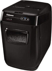 FELLOWES - 5/32 x 1-1/2" Strip, 130 Sheet Automatic, 8 Sheet Manual Sheet Cross Cut Auto Feed Shredder - 20" Long x 13-5/8" Wide x 21-3/8" High, Level 3 Security, 85 Gal Wastebasket - Caliber Tooling