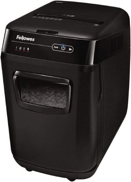 FELLOWES - 5/32 x 1-1/2" Strip, 200 Sheet Automatic, 10 Sheet Manual Sheet Cross Cut Auto Feed Shredder - 20" Long x 13-5/8" Wide x 22-3/16" High, Level 4 Security, 85 Gal Wastebasket - Caliber Tooling