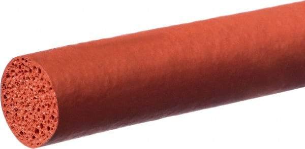 Value Collection - 10' Long, Silicone Foam Cord - 3/8" Diam, Red - Caliber Tooling