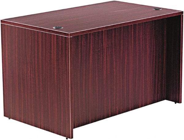 ALERA - Woodgrain Laminate Straight Front Desk - 47-1/4" Wide x 29-1/2" Deep x 29-5/8" High, Mahogany - Caliber Tooling