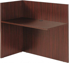 ALERA - Woodgrain Laminate Reception Desk - 44" Wide x 23-5/8" Deep x 41-1/2" High, Mahogany - Caliber Tooling