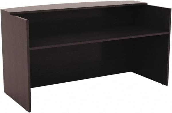 ALERA - Woodgrain Laminate Reception Desk - 71" Wide x 35-1/2" Deep x 42-1/2" High, Espresso - Caliber Tooling