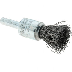 Tru-Maxx - 1/2" Brush Diam, Crimped, Flared End Brush - 1/4" Diam Steel Shank, 25,000 Max RPM - Caliber Tooling