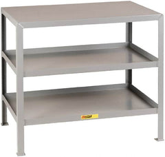 Little Giant - 24 Wide x 18" Deep x 32-1/2" High, 12 Gauge Steel Heavy-Duty Machine Table - Fixed Legs, Gray - Caliber Tooling