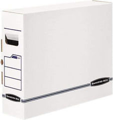 BANKERS BOX - 1 Compartment, 5" Wide x 14-7/8" High x 18-3/4" Deep, Storage Box - Plastic, White/Blue - Caliber Tooling