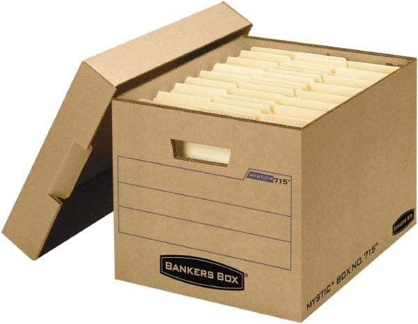 BANKERS BOX - 1 Compartment, 13" Wide x 12" High x 16-1/4" Deep, Storage Box - Corrugated Fiberboard, Kraft (Color) - Caliber Tooling