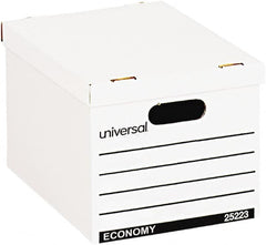 UNIVERSAL - 1 Compartment, 12" Wide x 10" High x 15" Deep, Storage Box - Corrugated Fiberboard, White - Caliber Tooling