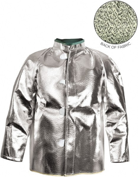 National Safety Apparel - Size XL Silver High Heat & Aluminized Jacket/Coat - Exact Industrial Supply