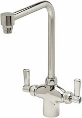 Zurn - Bent Riser, Two Handle, Chrome Plated Single Hole Mount, Laboratory Faucet - Lever Handle - Caliber Tooling