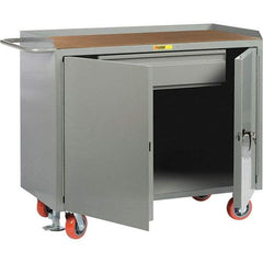 Little Giant - 3,600 Lb Capacity, 1 Drawer, 2 Door Mobile Service Bench - 41" Wide x 24" Deep x 43" High, Steel, Gray - Caliber Tooling