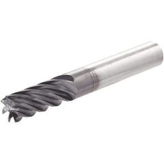 Iscar - 3/4" Diam, 1-1/2" LOC, 20 Flute Solid Carbide Roughing & Finishing Corner Chamfer End Mill - TiAlN Finish, 5" OAL, 3/4" Shank Diam, Straight Shank, 35° Helix, Non-Centercutting, Regular Length - Caliber Tooling