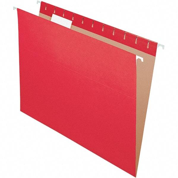 Pendaflex - 8-1/2 x 11", Letter Size, Red, Hanging File Folder - 11 Point Stock, 1/5 Tab Cut Location - Caliber Tooling