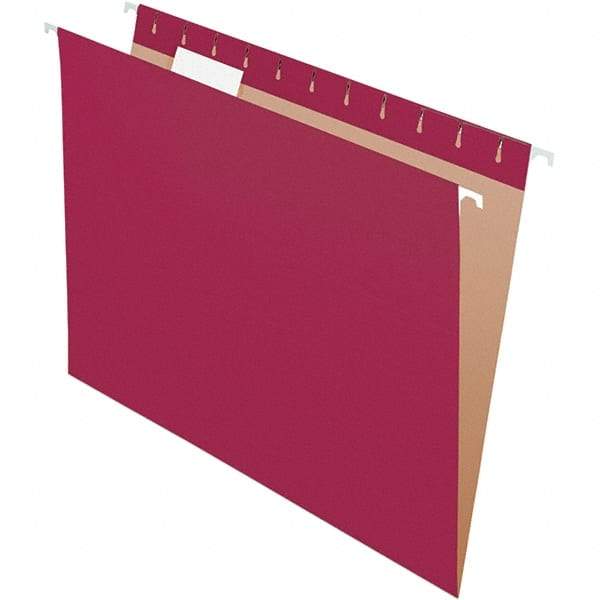 Pendaflex - 8-1/2 x 11", Letter Size, Burgundy, Hanging File Folder - 11 Point Stock, 1/5 Tab Cut Location - Caliber Tooling