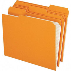 Pendaflex - 9-1/2 x 11-5/8", Letter Size, Orange, File Folders with Top Tab - 11 Point Stock, Assorted Tab Cut Location - Caliber Tooling