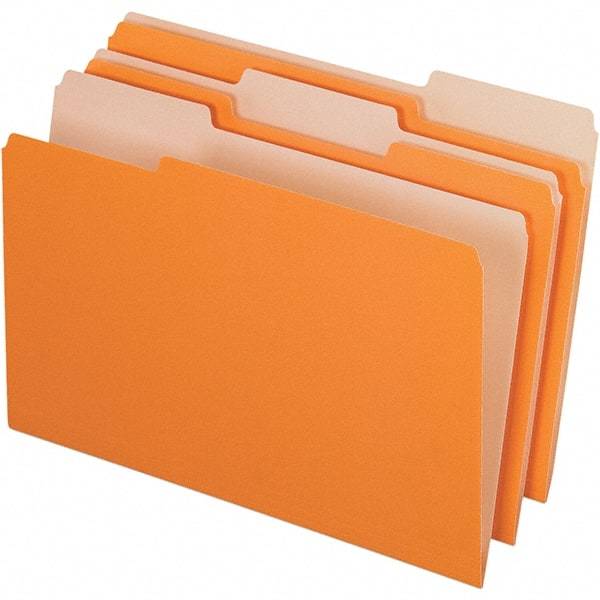 Pendaflex - 14-5/8 x 9-3/16", Legal, Orange, File Folders with Top Tab - 11 Point Stock, Assorted Tab Cut Location - Caliber Tooling