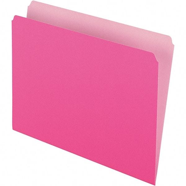 Pendaflex - 9-1/2 x 11-5/8", Letter Size, Pink, File Folders with Top Tab - 11 Point Stock, Straight Tab Cut Location - Caliber Tooling