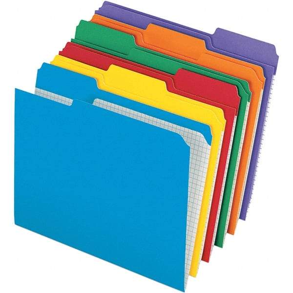 Pendaflex - 9-1/2 x 11-5/8", Letter Size, Assorted Colors, File Folders with Top Tab - 11 Point Stock, Assorted Tab Cut Location - Caliber Tooling