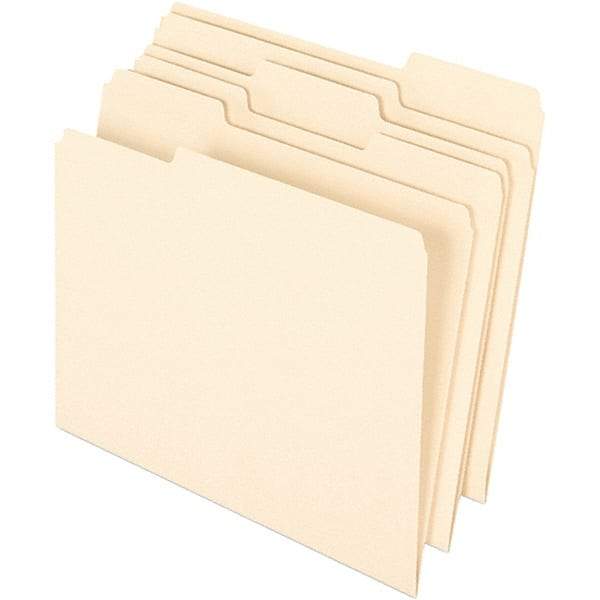 Pendaflex - 9-1/2 x 11-5/8", Letter Size, Manila, File Folders with Top Tab - 11 Point Stock, Assorted Tab Cut Location - Caliber Tooling