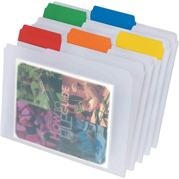 Pendaflex - 9-1/2 x 11-3/4", Letter Size, Clear, File Folders with Top Tab - Assorted Tab Cut Location - Caliber Tooling