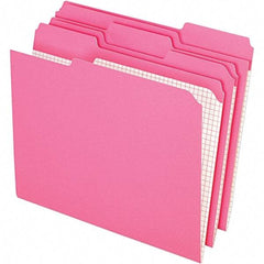 Pendaflex - 10 x 12", Letter Size, Pink, File Folders with Top Tab - 11 Point Stock, Assorted Tab Cut Location - Caliber Tooling