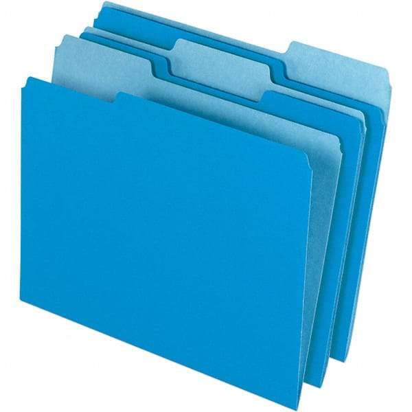 Pendaflex - 11-5/8 x 9-3/16", Letter Size, Blue, File Folders with Top Tab - 11 Point Stock, Assorted Tab Cut Location - Caliber Tooling