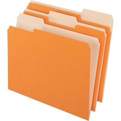 Pendaflex - 11-5/8 x 9-3/16", Letter Size, Orange, File Folders with Top Tab - 11 Point Stock, Assorted Tab Cut Location - Caliber Tooling