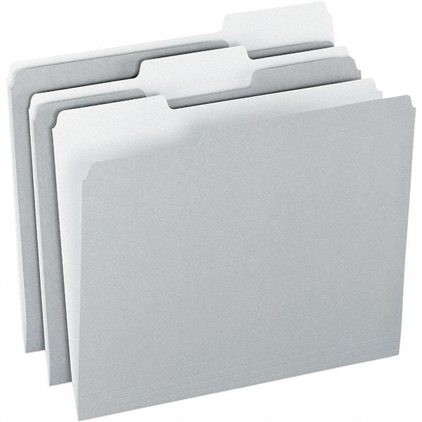 Pendaflex - 9-1/2 x 11-5/8", Letter Size, Gray/Light Gray, File Folders with Top Tab - 11 Point Stock, Assorted Tab Cut Location - Caliber Tooling