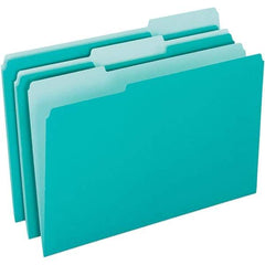 Pendaflex - 11-5/8 x 9-3/16", Letter Size, Aqua, File Folders with Top Tab - 11 Point Stock, Assorted Tab Cut Location - Caliber Tooling