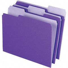 Pendaflex - 11-5/8 x 9-3/16", Letter Size, Violet, File Folders with Top Tab - 11 Point Stock, Assorted Tab Cut Location - Caliber Tooling