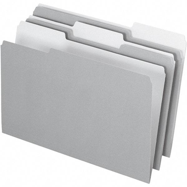 Pendaflex - 14-5/8 x 9-3/16", Legal, Gray, File Folders with Top Tab - 11 Point Stock, Assorted Tab Cut Location - Caliber Tooling