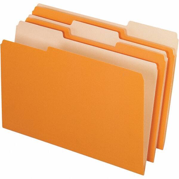 Pendaflex - 9-1/2 x 14-5/8", Legal, Orange/Light Orange, File Folders with Top Tab - 11 Point Stock, Assorted Tab Cut Location - Caliber Tooling