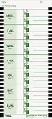 Lathem Time - 1" High x 3-3/4" Wide Weekly Time Cards - Use with Lathem Model 800P - Caliber Tooling